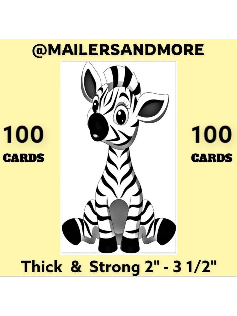 100 Zebra Thank You Cards. PRICE IS FIRM